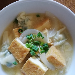 餃子入り味噌汁♪